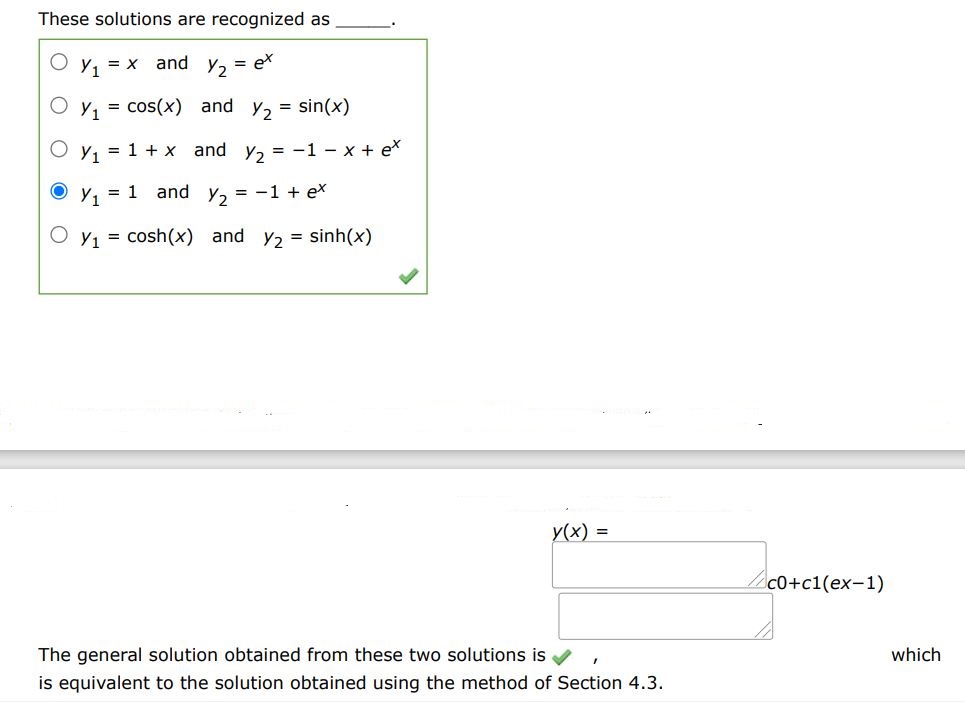 y'' - y' = 0 Consider the following differential equation to be solved using a power series. Using the substitution y = n = 0 cn x^n,  find an expression for ck+2 in terms of ck+1 for k = 0, 1, 2,