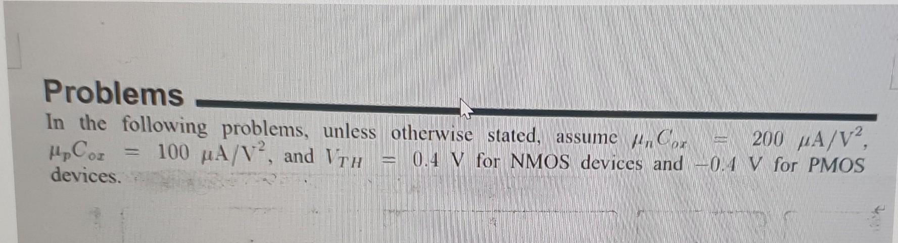 In the circuit of fig. 7.51, M1 and M2 serve as current sources, Calculate IX and IY if VB=1 V and W/L=20/0.25. How are the output resistances of M1 and M2 related?