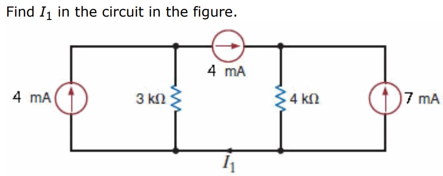 Find I1 in the circuit in the figure.