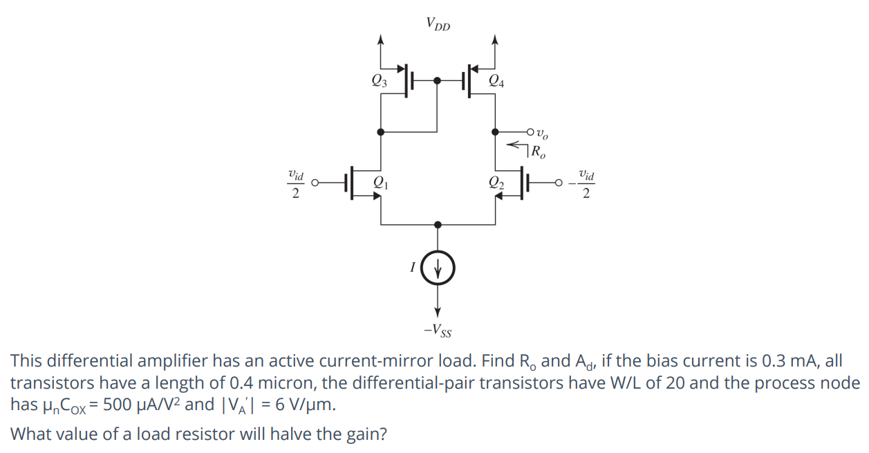 10.54 An IC CG amplifier is fed from a signal source with Rsig = ro/2,