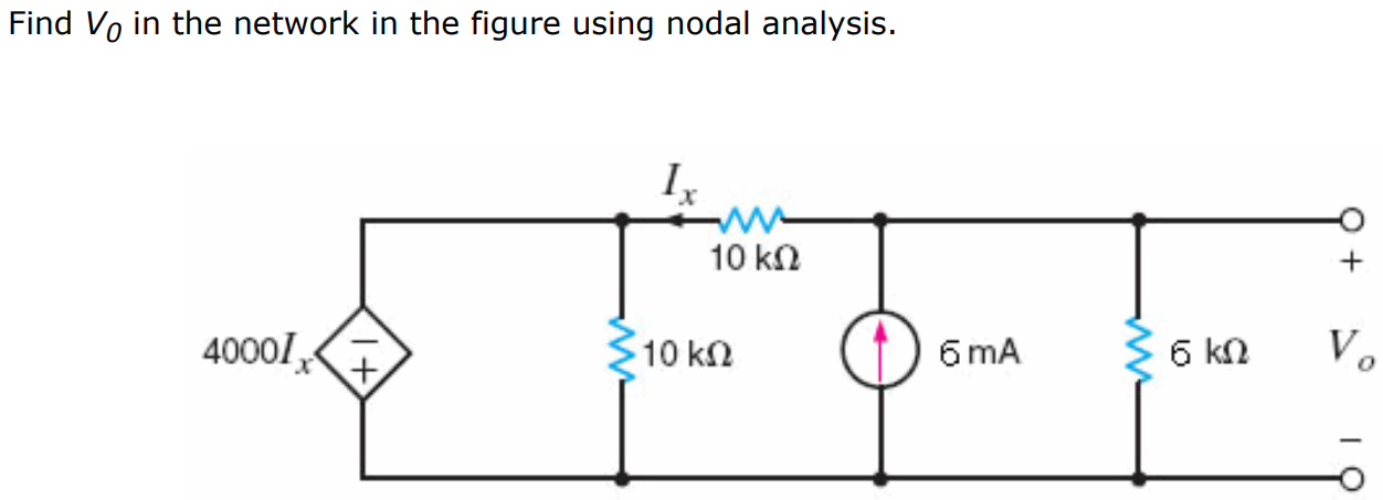 Find V0 in the network in the figure using nodal analysis.