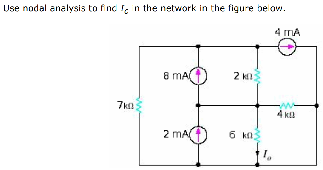 Use nodal analysis to find Io in the network in the figure below.