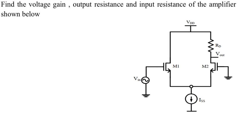 Find the voltage gain, output resistance and input resistance of the amplifier shown below